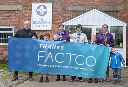 Craig Morley, FACTCO community sales manager, George Wilson ten, Jess Wilson Elvington scout group treasurer, Ben Hodgson assistant Beaver leader, Erin McEwan-Wright, nine, Tracy McEwan, deputy group scout leader) and Jack Wilson, four (Image: FACTCO)