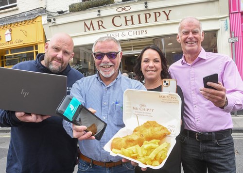 Pete Evans, Director of Fastr Broadband, Andrew Pericleous, Owner of Mr Chippy, Lindsay Wilkinson, Digital City Executive at City of York Council and Roy Grant, Head of ICT and Digital Services at City of York Council.